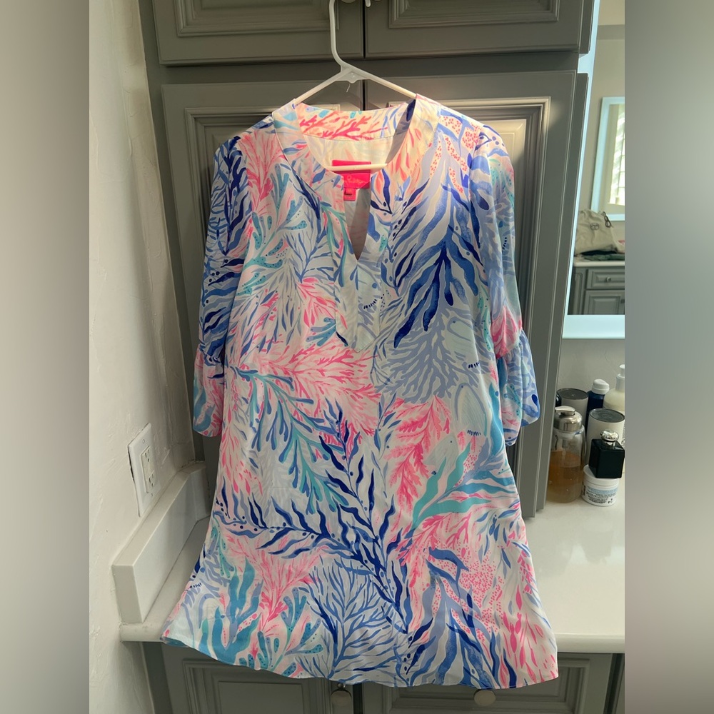 Lilly Pulitzer Pink and Blue Patterned Tunic Dress